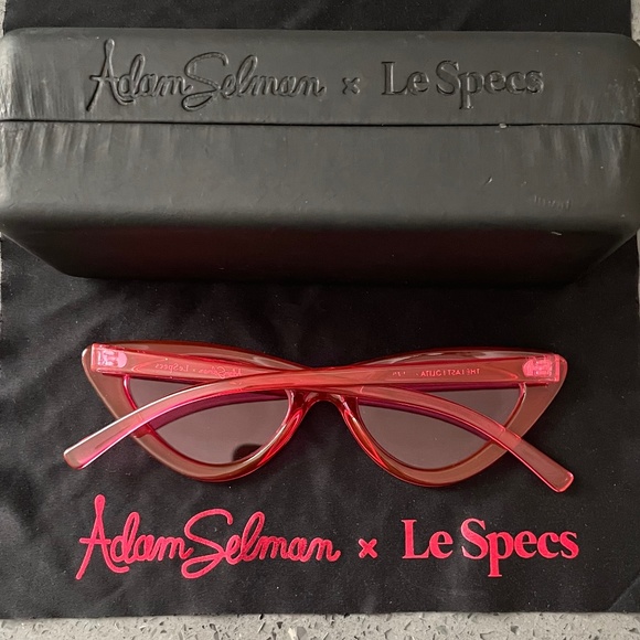 ADAM SELMAN X LE SPECS THE LAST LOLITA CAT-EYE ROSE TINTED SUNGLASSES - Picture 3 of 13